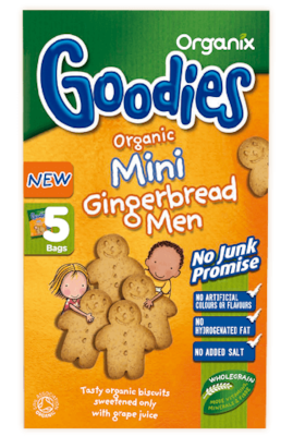 Organix Mini Gingerbread Men Sugar Free 125gr for 12+ months