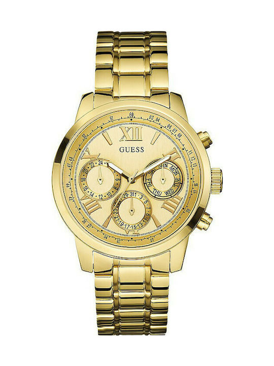 Guess Uhr Chronograph mit Gold Metallarmband