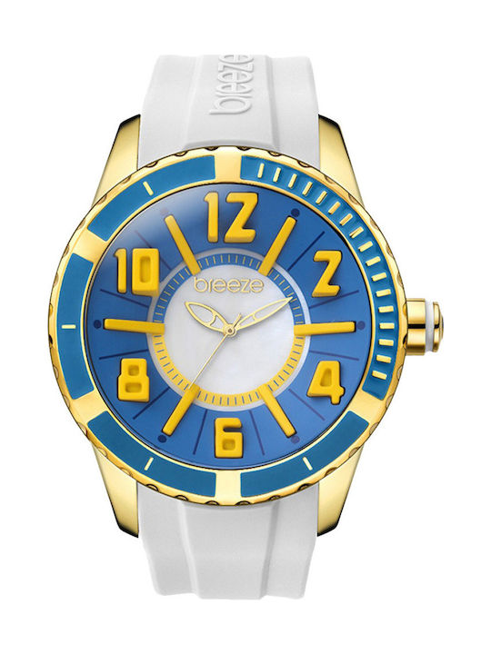 Breeze Women's Watch with White Rubber Strap