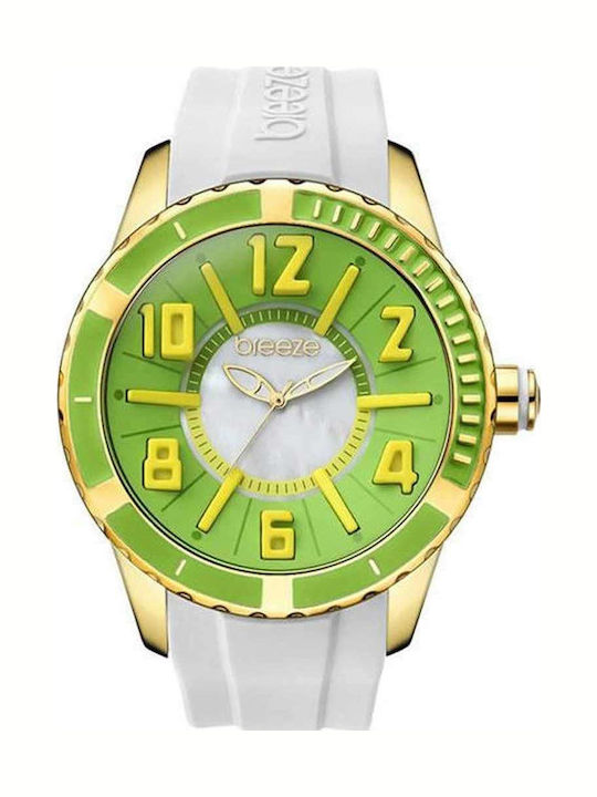 Breeze Women's Watch with White Rubber Strap