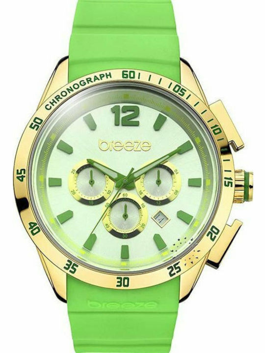 Breeze Women's Watch Chronograph with Green Rub...