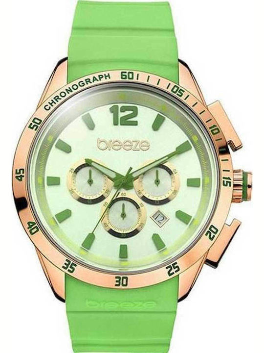 Breeze Women's Watch Chronograph with Green Rub...