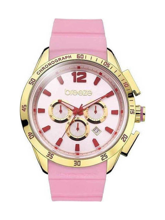 Breeze Women's Watch Chronograph with Pink Rubb...