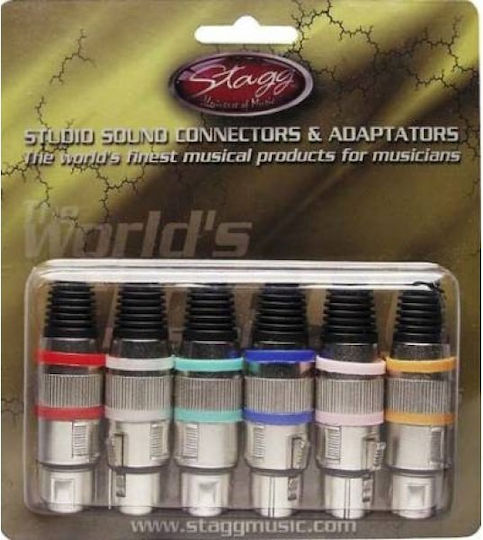 Stagg Stecker XLR weiblich 6Stück Silber (925M6AH)