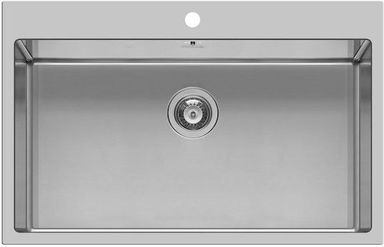 Pyramis Istros 1B 101041801 Flush Mounted Sink Inox Brushed W75.5xD51cm Silver