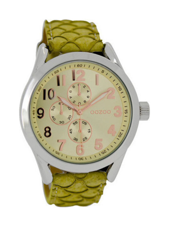 Oozoo Watch with Green Leather Strap