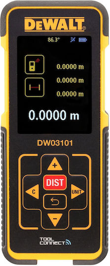 Dewalt Μέτρο Laser DW03101 Bluetooth με Εύρος Μέτρησης 0.1m-100m