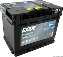 Exide Μπαταρία Αυτοκινήτου Premium EA640 με Χωρητικότητα 64Ah και CCA 640A Exide Μπαταρία Αυτοκινήτου Premium EA640 με Χωρητικότητα 64Ah και CCA 640A