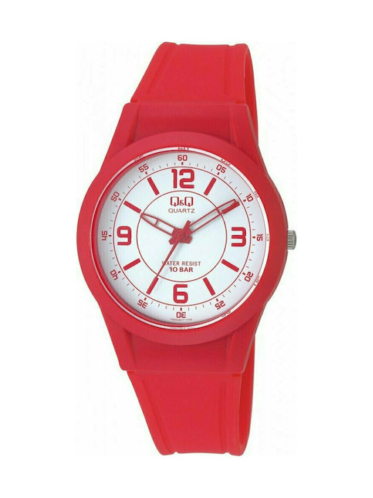 Q&Q Watch with Red Rubber Strap VQ50J017Y