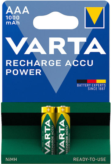 Varta Rechargeable Accu Επαναφορτιζόμενες Μπαταρίες AAA Ni-MH 1000mAh 1.2V 2τμχ