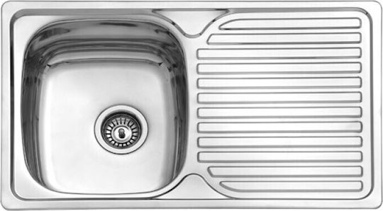 Karag E 51 Ένθετος Νεροχύτης Inox Σατινέ Μ80xΠ48cm Ασημί