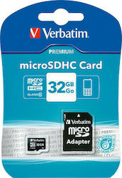 Verbatim Premium microSDHC 32GB Class 10 U1 UHS-I with Adapter