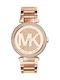 Michael Kors Parker Γυναικείο Ρολόι 39mm Μπαταρίας με Ροζ Χρυσό Μεταλλικό Μπρασελέ
