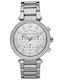 Michael Kors Parker Damen Uhr Chronograph mit Silber Metallarmband