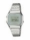Casio Retro Digital Women's Watch with Silver Metal Bracelet