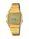 Casio Ψηφιακό Γυναικείο Ρολόι 28mm Μπαταρίας με Χρυσό Μεταλλικό Μπρασελέ