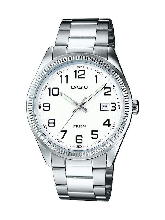 Casio Мъжки Часовник 38.5mm На Батерия Със Среб...