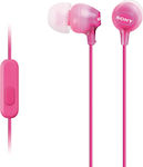 Sony MDR-EX15AP In-ear Handsfree με Βύσμα 3.5mm Ροζ