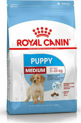 Royal Canin Puppy Medium 4kg Hrană Uscată pentru Cățeluși de Rase Medii cu Porumb și Păsări de curte