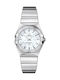 Omega Γυναικείο Ρολόι 27mm Μπαταρίας με Ασημί Μεταλλικό Μπρασελέ