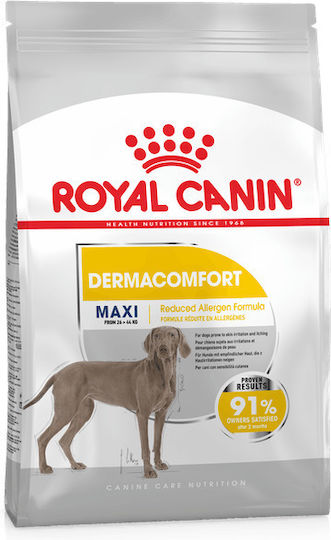Royal Canin Dermacomfort Maxi 12kg Hrană Uscată fără Gluten pentru Câini Adulţi de Rase Mari cu Orez