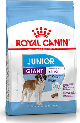Royal Canin Junior Giant 15kg Hrană Uscată pentru Cățeluși de Rase Mari cu Porumb, Orez și Păsări de curte