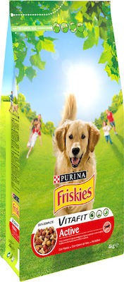 Purina Friskies Vitafit Active 4kg Trockenfutter für erwachsene Hunde mit Kalb