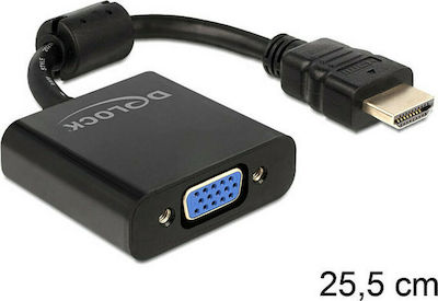 DeLock Konverter HDMI männlich zu VGA weiblich Schwarz (65512)