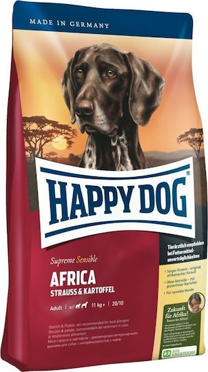 Happy Dog Sensible Africa 4kg Dry Food Grain-Free & Gluten-Free for Adult Medium & Large Breed Dogs with Potatoes