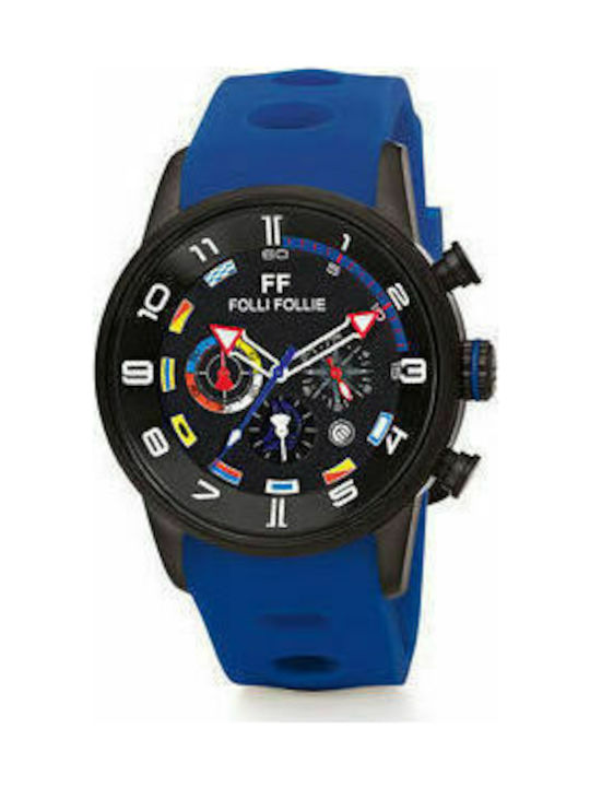 Folli Follie WT13Y003ZEU BL Battery Watch with Rubber Strap