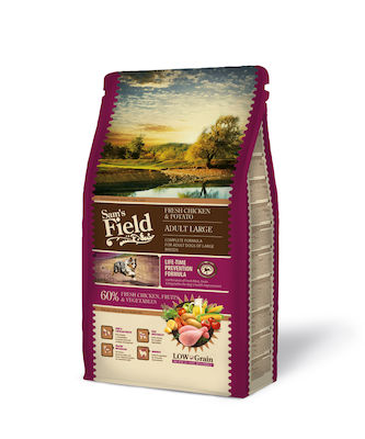 Sam's Field Adult Large 2.5kg Trockenfutter mit wenig Getreide für erwachsene Hunde großer Rassen mit Huhn und Kartoffeln