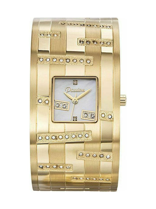 Uhr mit Gold Metallarmband