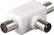Goobay Μετατροπέας Coaxial male σε Coaxial 2x female Λευκό 1τμχ 67218