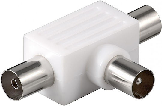 Goobay Μετατροπέας Coaxial male σε Coaxial 2x female Λευκό 1τμχ 67218