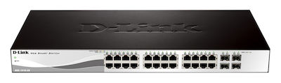 D-Link DGS-1210-28 v3 Gestionat L2 Switch cu 28 Porturi Gigabit (1Gbps) Ethernet și 4 Porturi SFP