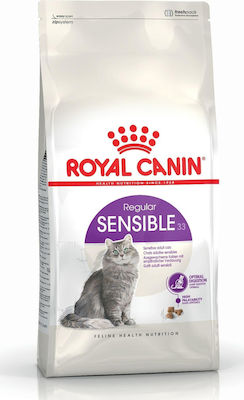 Royal Canin Regular Sensible 33 Суха храна за възрастни котки с чувствителна храносмилателна система с Птици 4кг