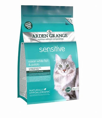 Arden Grange Sensitive Trockenfutter für erwachsene Katzen mit Fisch / Kartoffeln 4kg