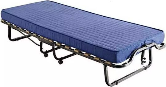 Folding Guest & Folding Bed with Mattress 10cm Double Blue 190x140x33cm