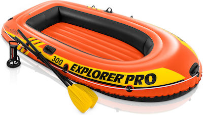 Intex Explorer Pro 300 Φουσκωτή Βάρκα 3 Ατόμων Κόκκινη με Κουπιά & Τρόμπα 244x177εκ.