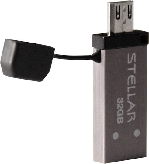 Patriot Stellar 32GB USB 3.0 Stick με σύνδεση USB-A & micro USB-B Γκρι