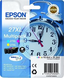 Epson 27XL Πακέτο 3 Μελανιών Εκτυπωτή InkJet Κίτρινο / Κυανό / Ματζέντα (C13T27154010 C13T27154012)