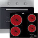 AKP 444 IX + AKT 8090 NE Φούρνος άνω Πάγκου 56lt με Κεραμικές Εστίες Π59.5εκ. Inox