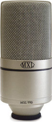 MXL Condenser (Large Diaphragm) XLR Microphone 990 Shock Mounted/Clip On Mounting Voice in Gold Color