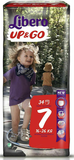 Libero Πάνες με Αυτοκόλλητο Up & Go No. 7 για 16-26kg 34τμχ