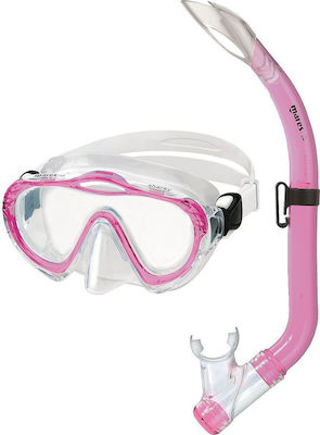 Mares Μάσκα Θαλάσσης Σιλικόνης με Αναπνευστήρα Sharky Junior Set Clear/Pink