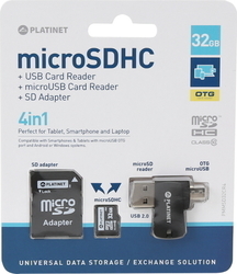 Platinet microSDHC 32GB Class 10 High Speed with Adapter