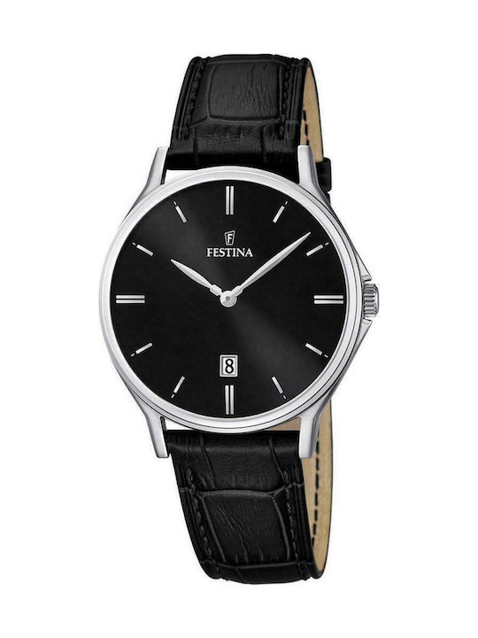 Festina Ανδρικό Ρολόι 40mm Μπαταρίας με Μαύρο Δ...