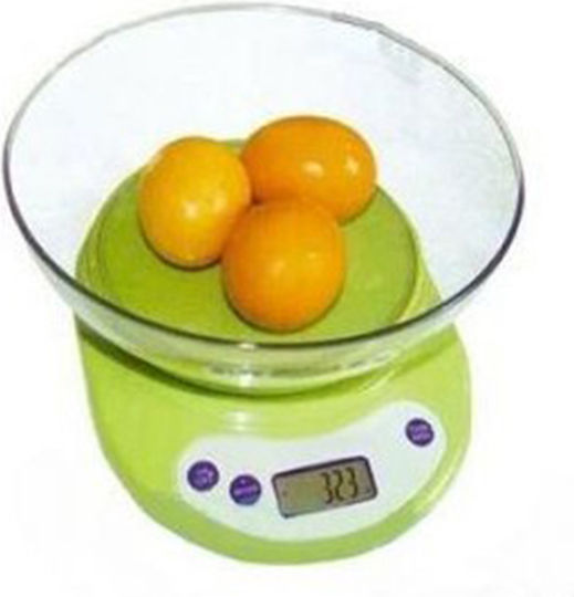 PWC-816 Digital Kitchen Scale with Bucket up to 5kg Green