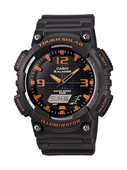 Casio Solar Watch with Rubber Strap Black AQ-S8...