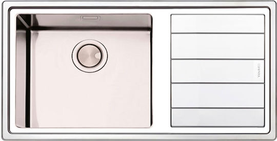 Apell Linear Plus LNP1001R LNP1001-110R Left Drop-In Sink Inox Satin W100xD50cm Silver